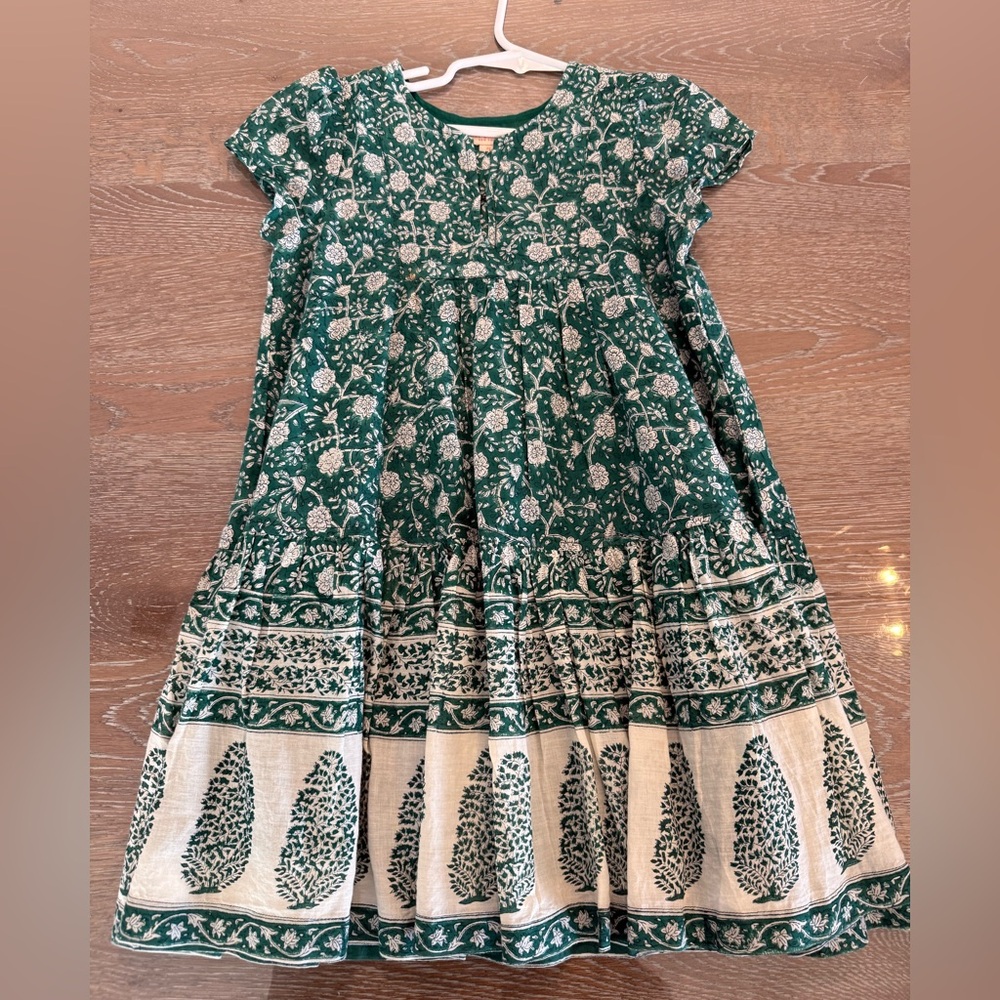 Pink Chicken Green and Cream Floral Dress